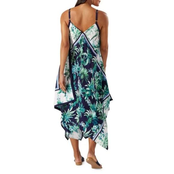 Tommy Bahama Dresses & Skirts - Tommy Bahama Arts of Palm Scarf Cover-Up Midi Dress Mare Navy Womens Size L XL
